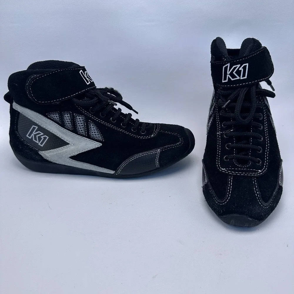 K1 RaceGear Black Race Shoes Boys/womens‎ Size 8 US 39 EU Kart Racing